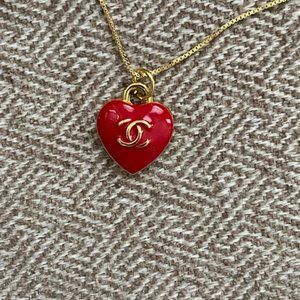 Chanel Red Enamel Charm Necklace